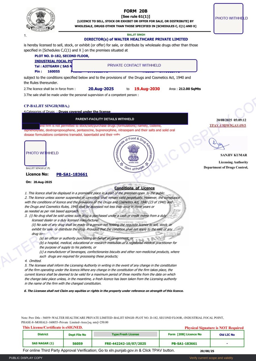 Preview of Wholesale Drug Licences · Warehouse I