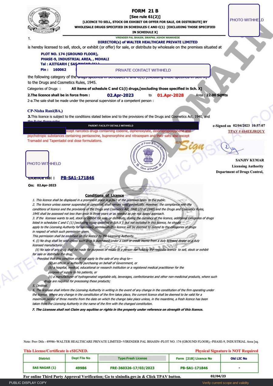 Preview of Wholesale Drug Licences · Warehouse II